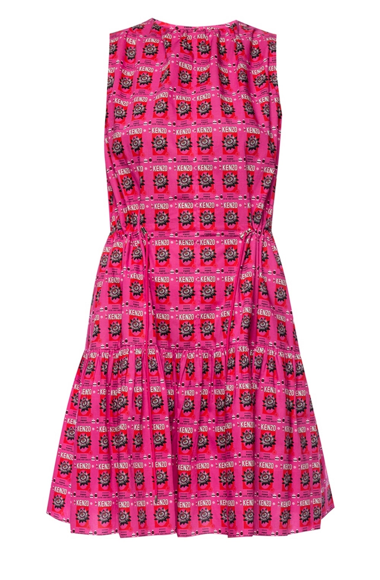 KENZO
Women's Pink Flared-hem Sleeveless Cotton-poplin Mini Dress