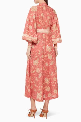ZIMMERMANN red veneto floral print dress