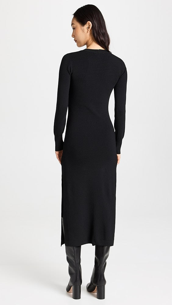 MOON RIVER black midi dress with cutout NWT