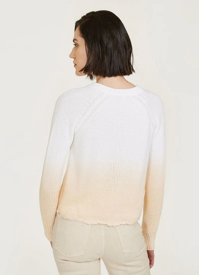 AUTUMN CASHMERE DIP DYE SCALLOP SHAKER CREW