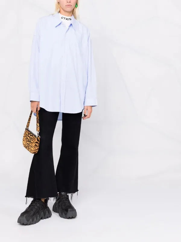 R13 Blue/White Striped Oversized Blouse