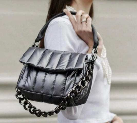 THINK ROYLN pewter metallic bag