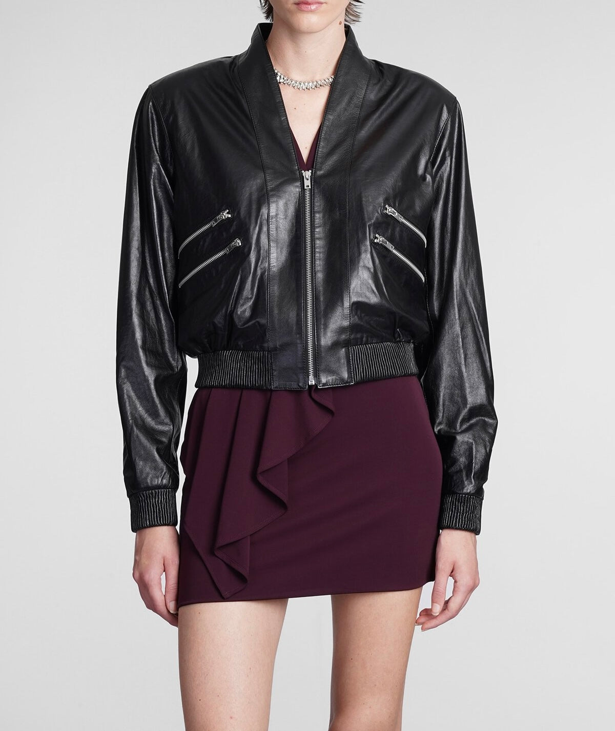 IRO Leather Bomber Jacket