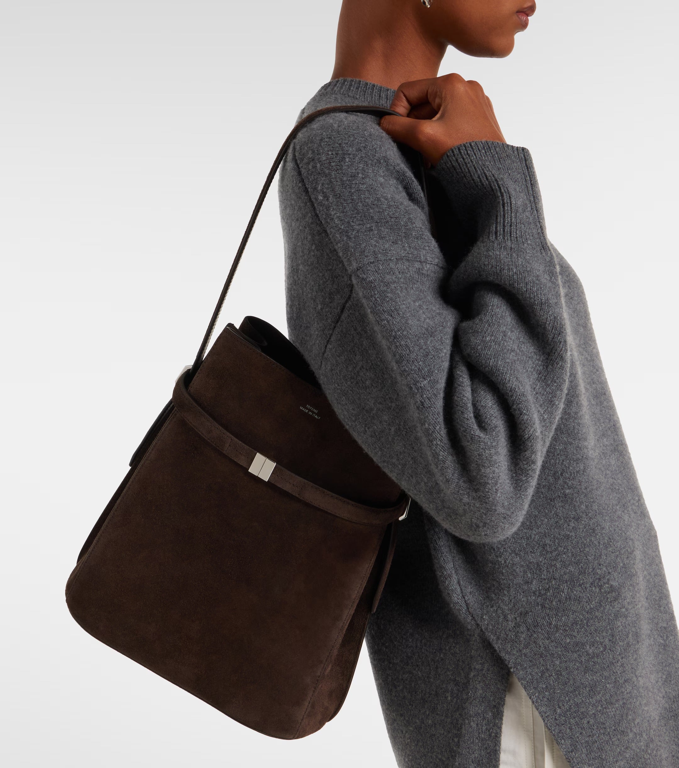 Toteme - Belted Suede Bucket Bag