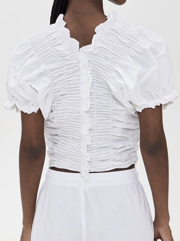 Lee Matthews Puff Sleeve Ruffle TShirt
