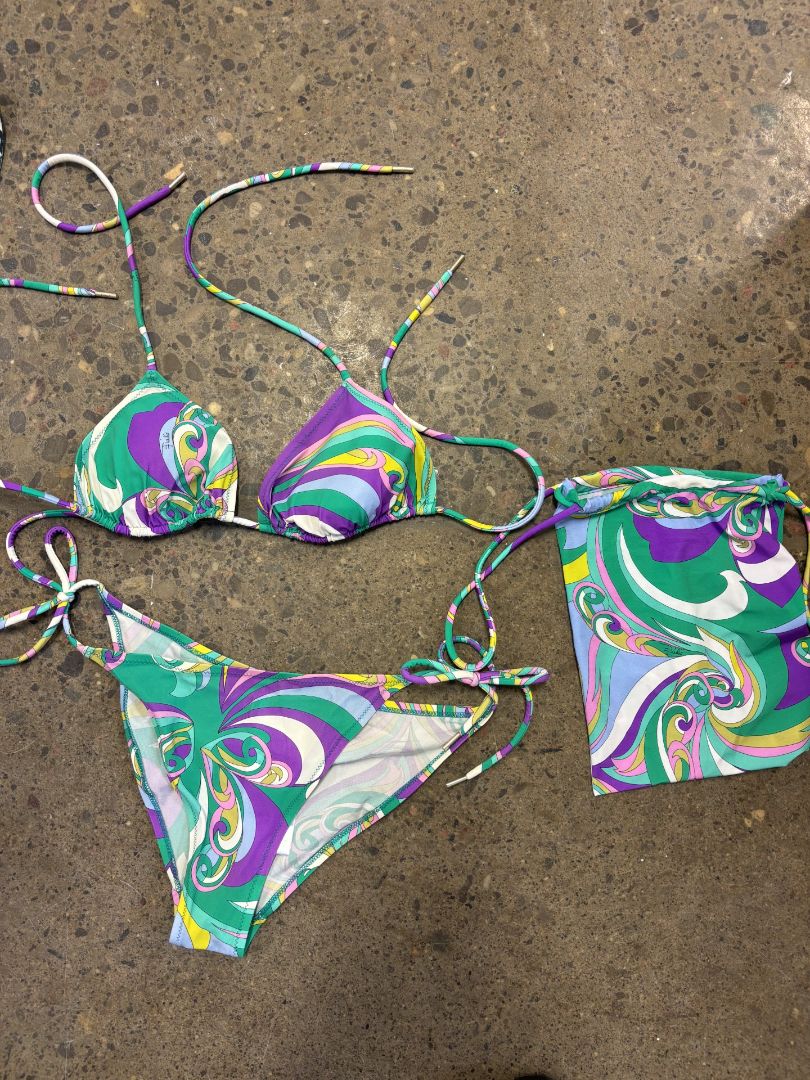 EMILIO PUCCI Print Bikini Set with Matching Pouch