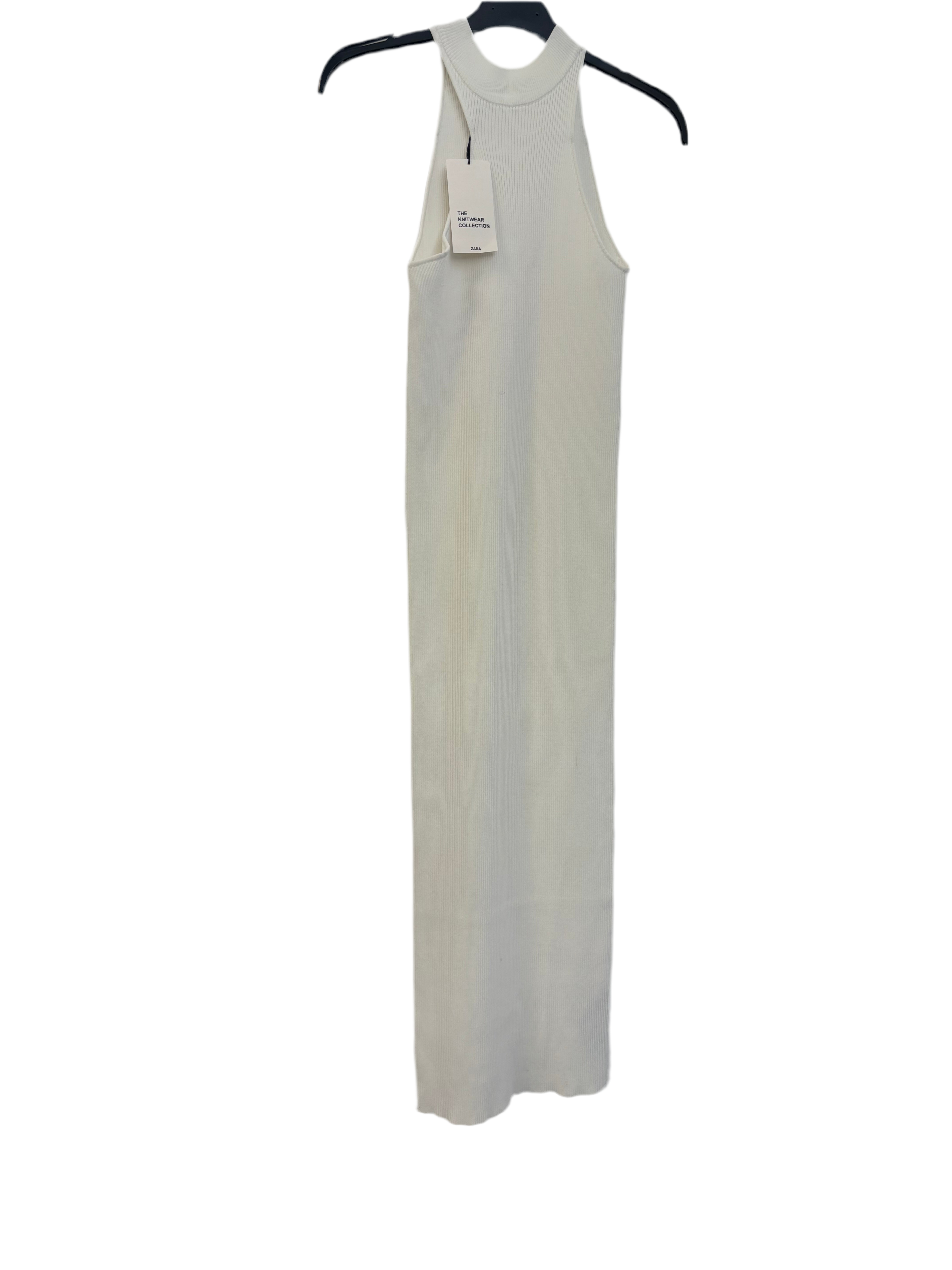 ZARA NWT THE KNITWEAR COLLECTION white bodycon ribbed dress