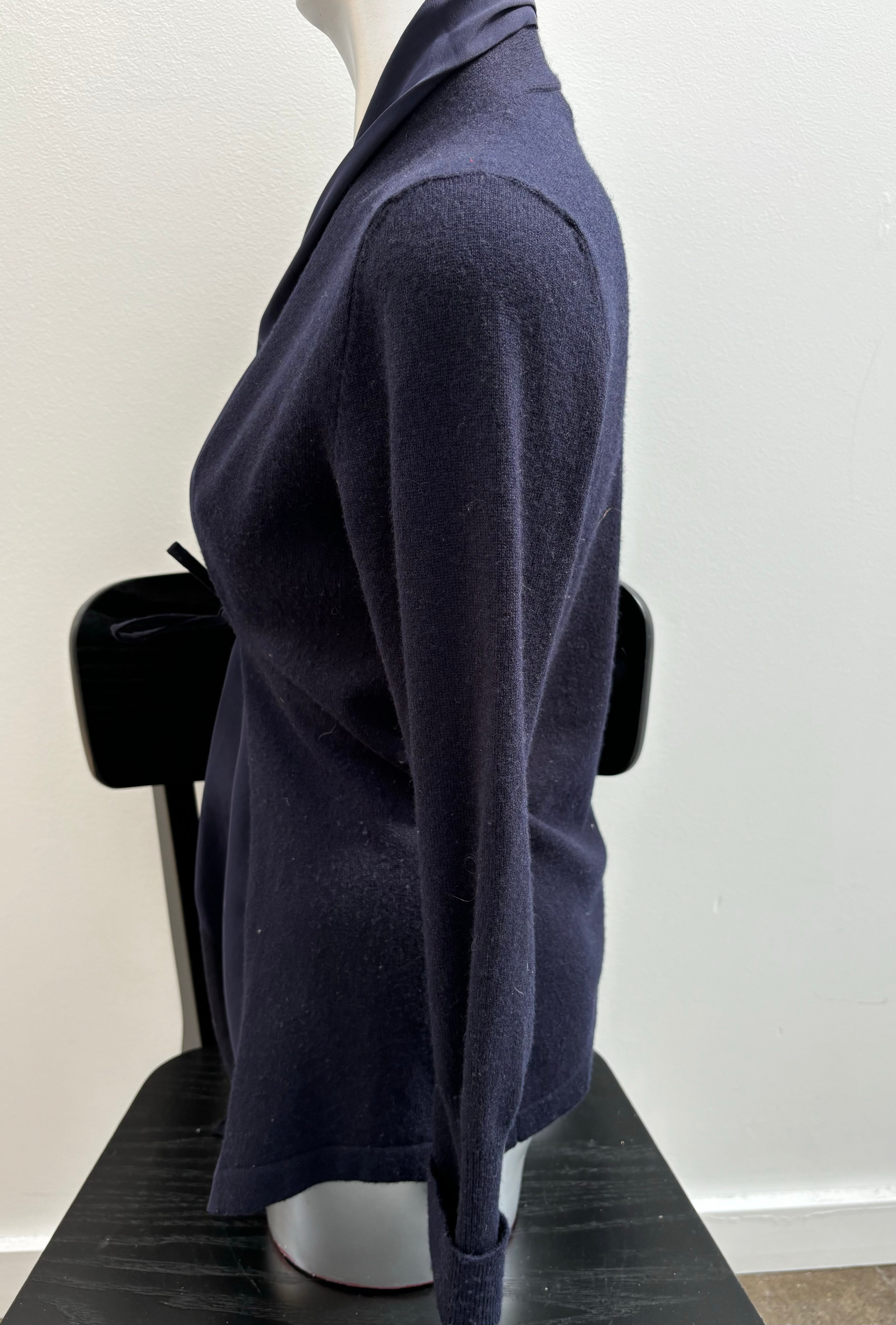 BRUNELLO CUCINELLI navy cashmere wrap sweater