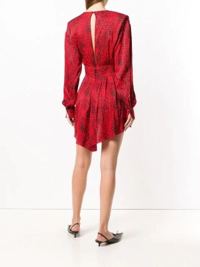 Alessandra Rich Silk Cheetah Print Dress