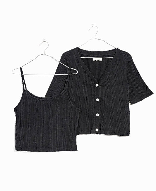 MADEWELL black tank and cardi set