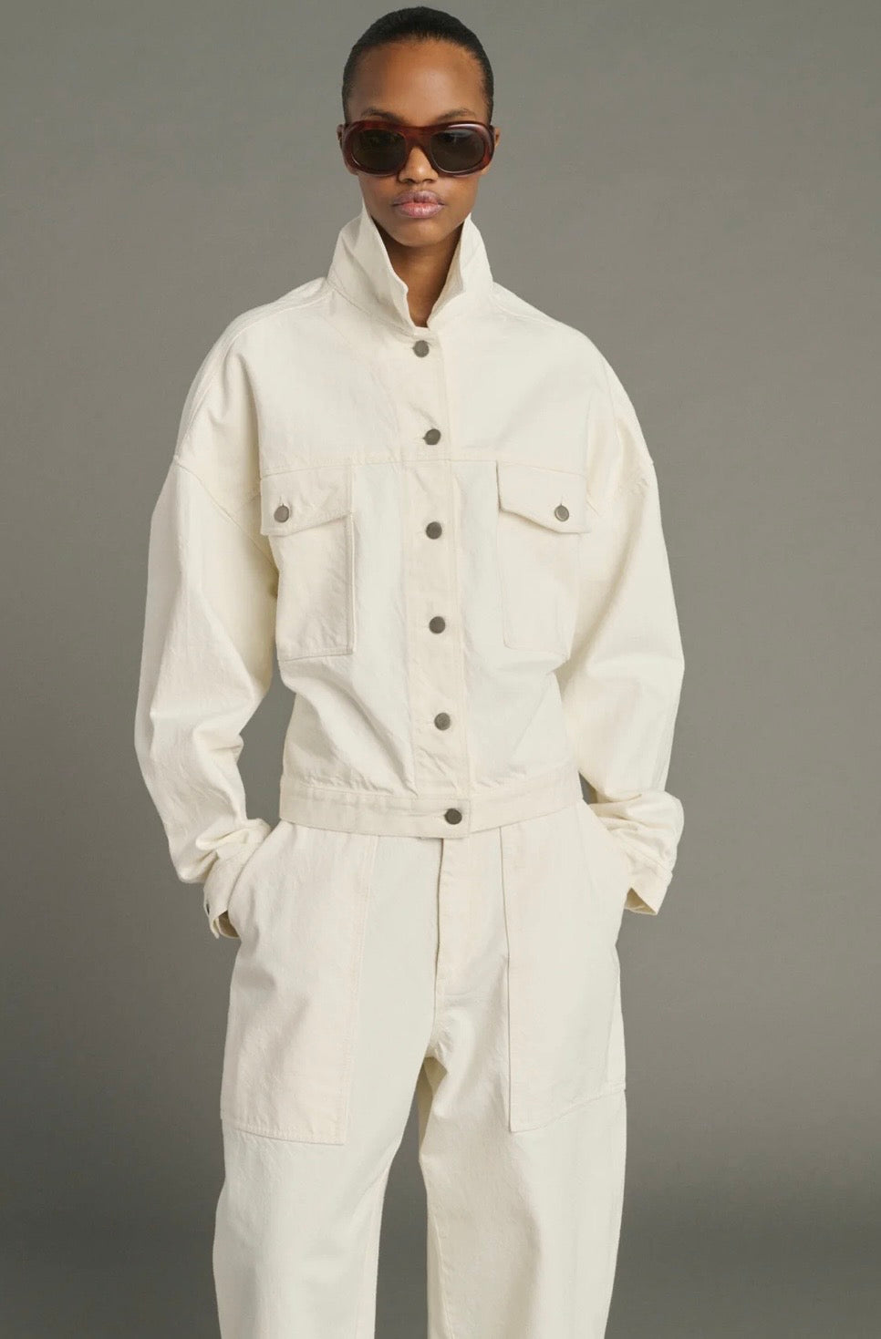 Soeur Denim jacket with belt - Lys
