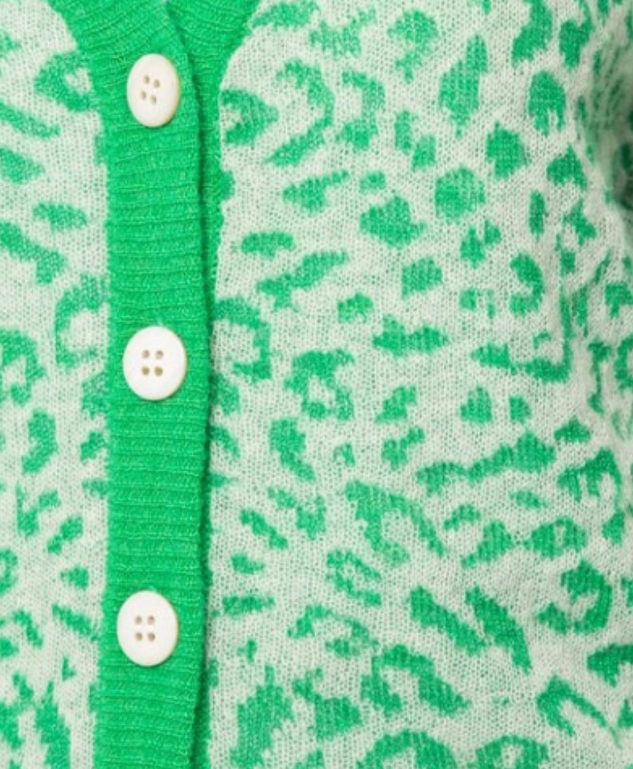 BAUM UND PFERDGARTEN - CELINE LEOPARD PRINT WOOL KNIT CARDIGAN