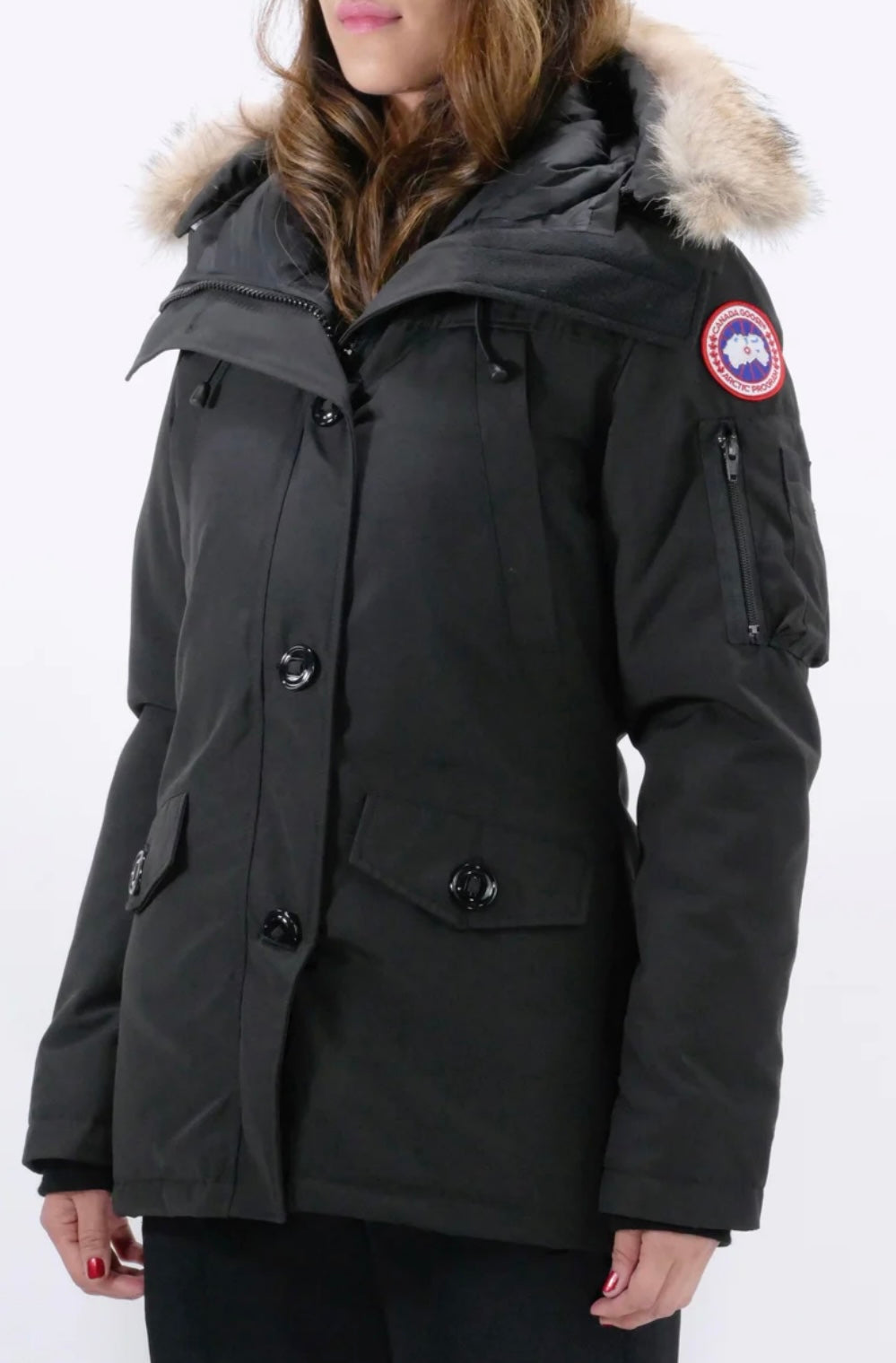 CANADA GOOSE WOMENS DOWN PARKA MONTEBELLO BLACK Shop Cares Closet
