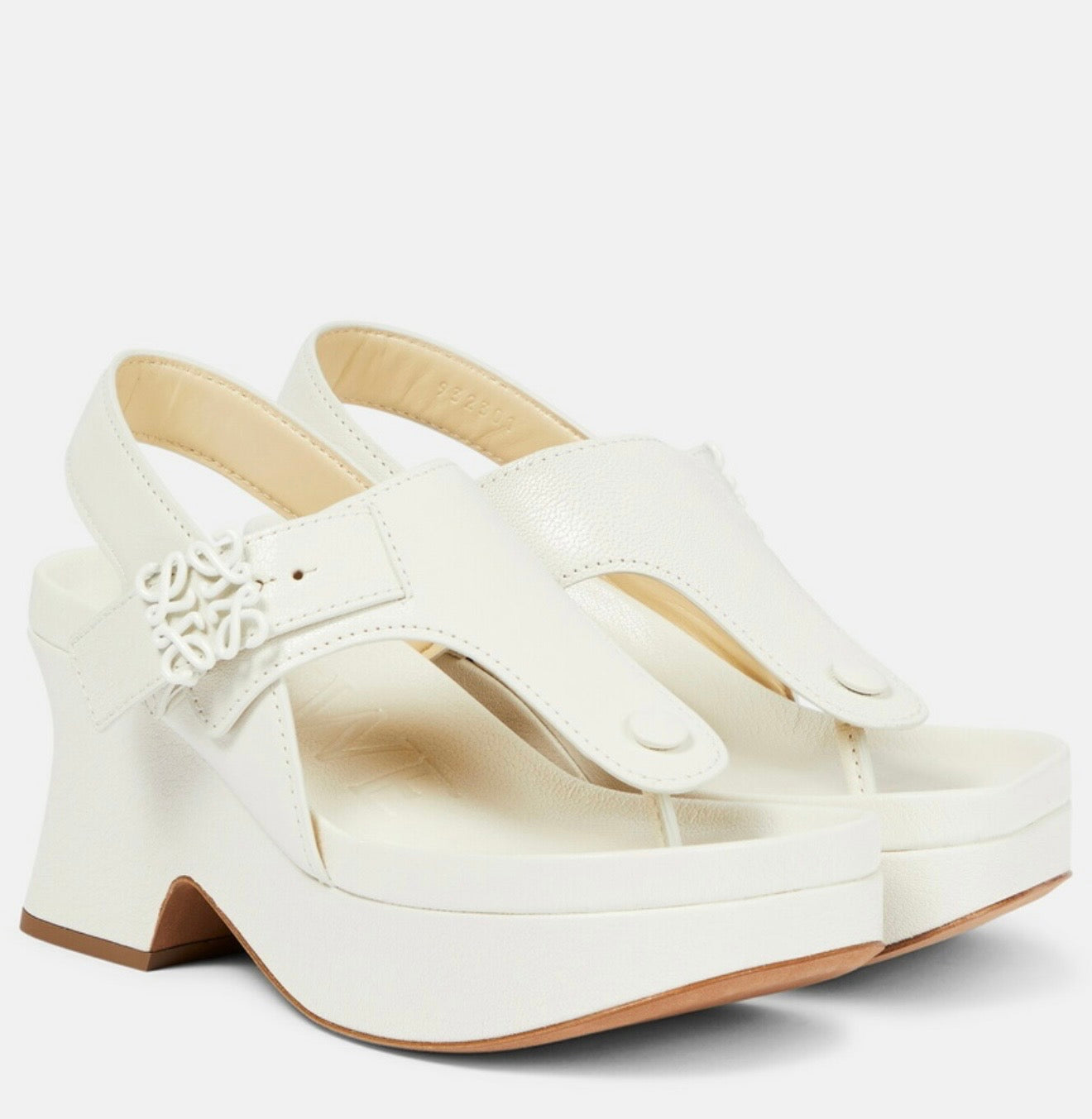Loewe Ease leather platform thong sandals