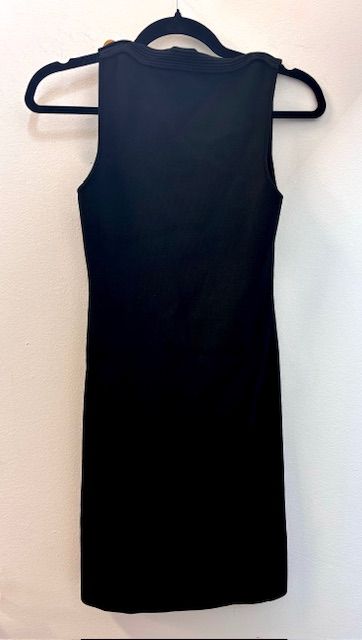 Pierre Balmain Sleeveless Black Dress with Gold Buttons