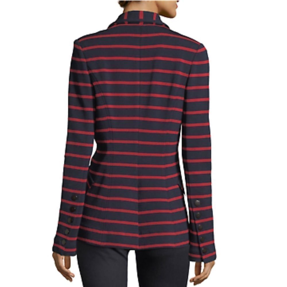 VERONICA BEARD Fontana jacket in navy with red stripes