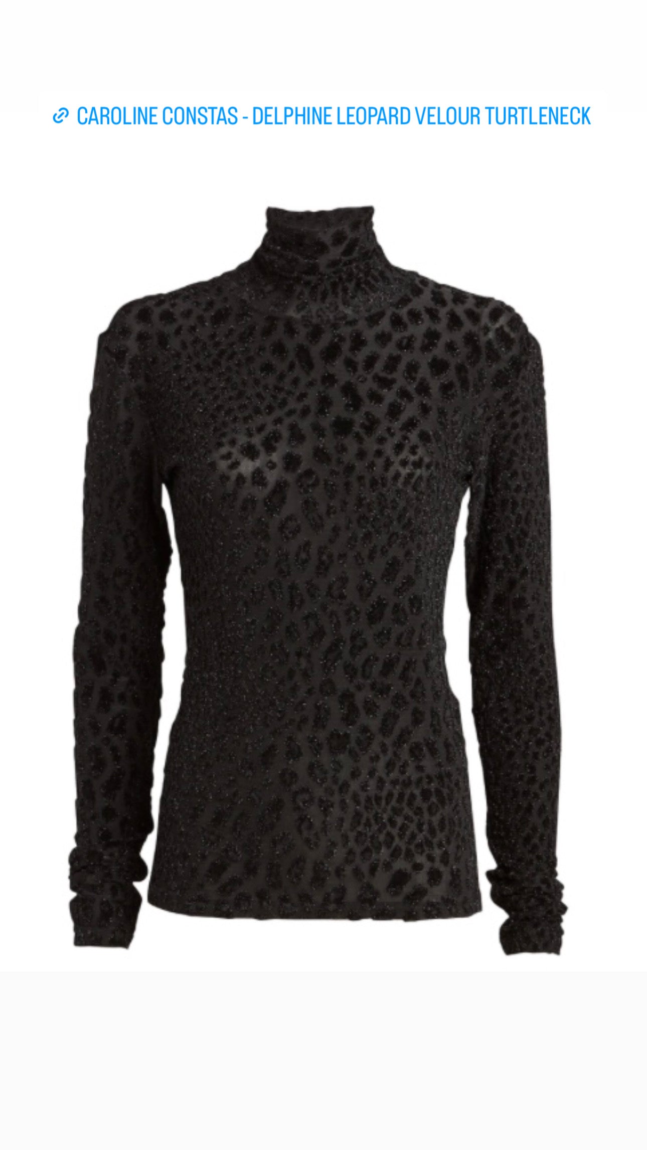 Caroline Constas - DELPHINE LEOPARD VELOUR TURTLENECK TOP IN BLACK