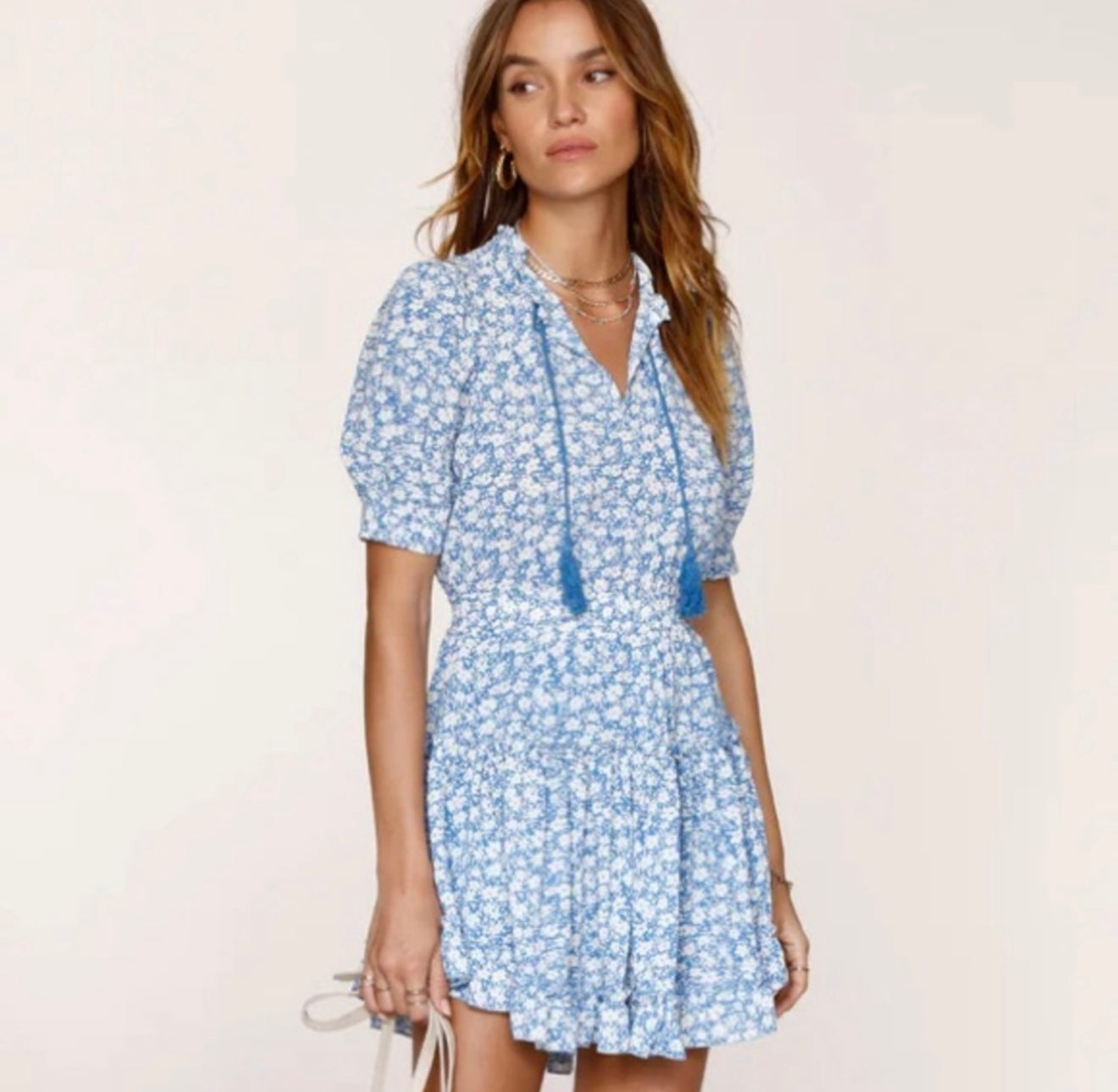 HEARTLOOM - Blue & White Floral Mini Dress