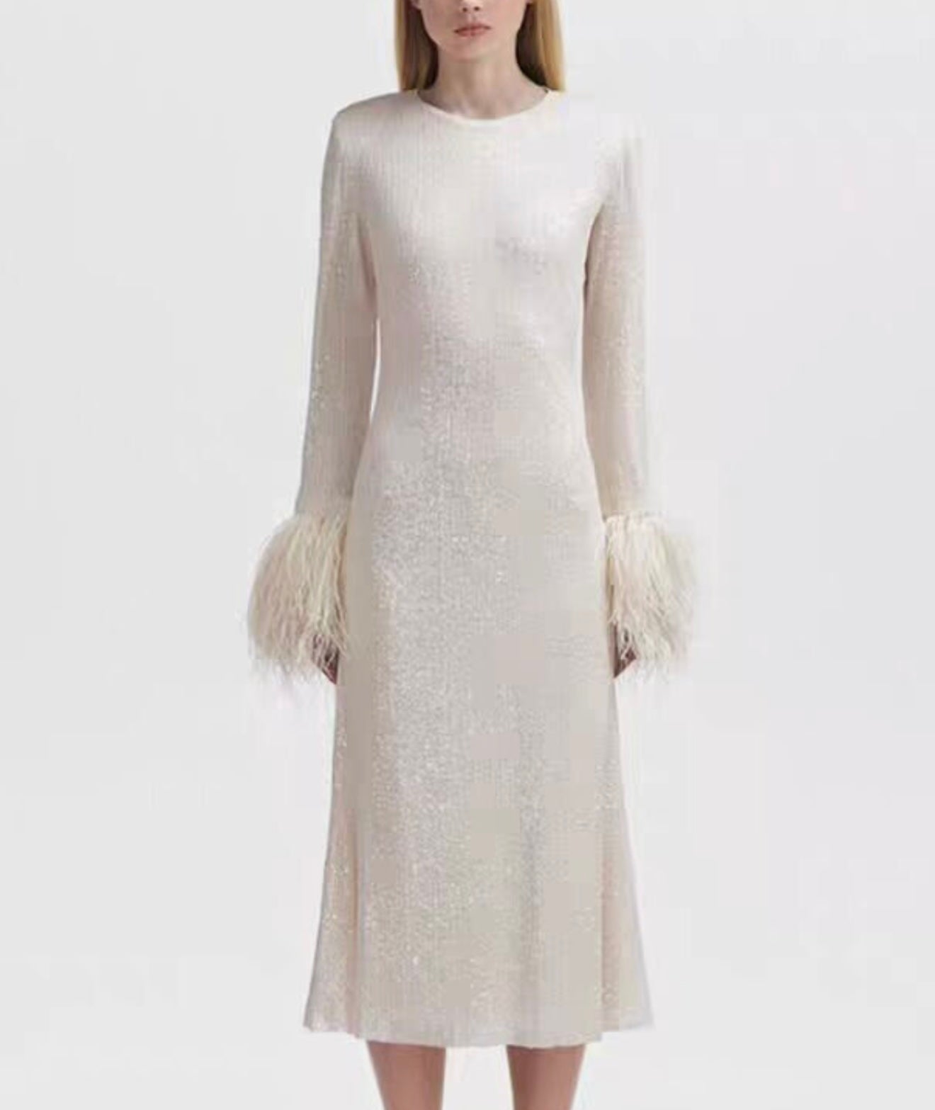 Self-Portrait - Sequin Feather Dress