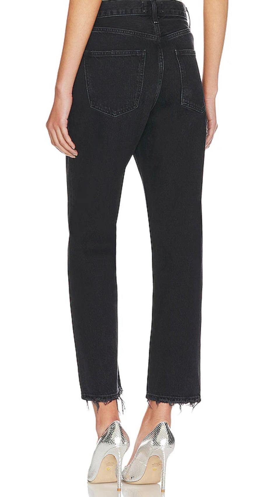 AGOLDE black jeans with distressed bottom