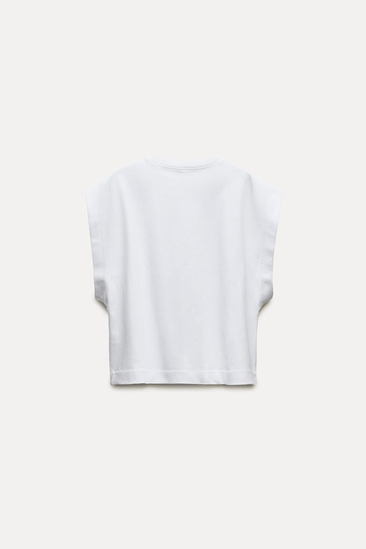 ZARA white cropped tee