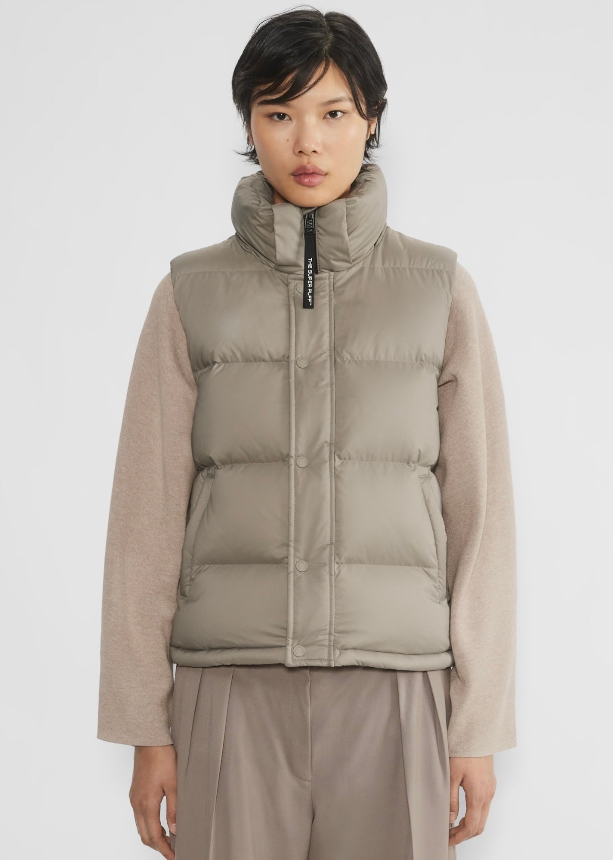 The Super Puff - Modern Taupe Short Hooded Vest