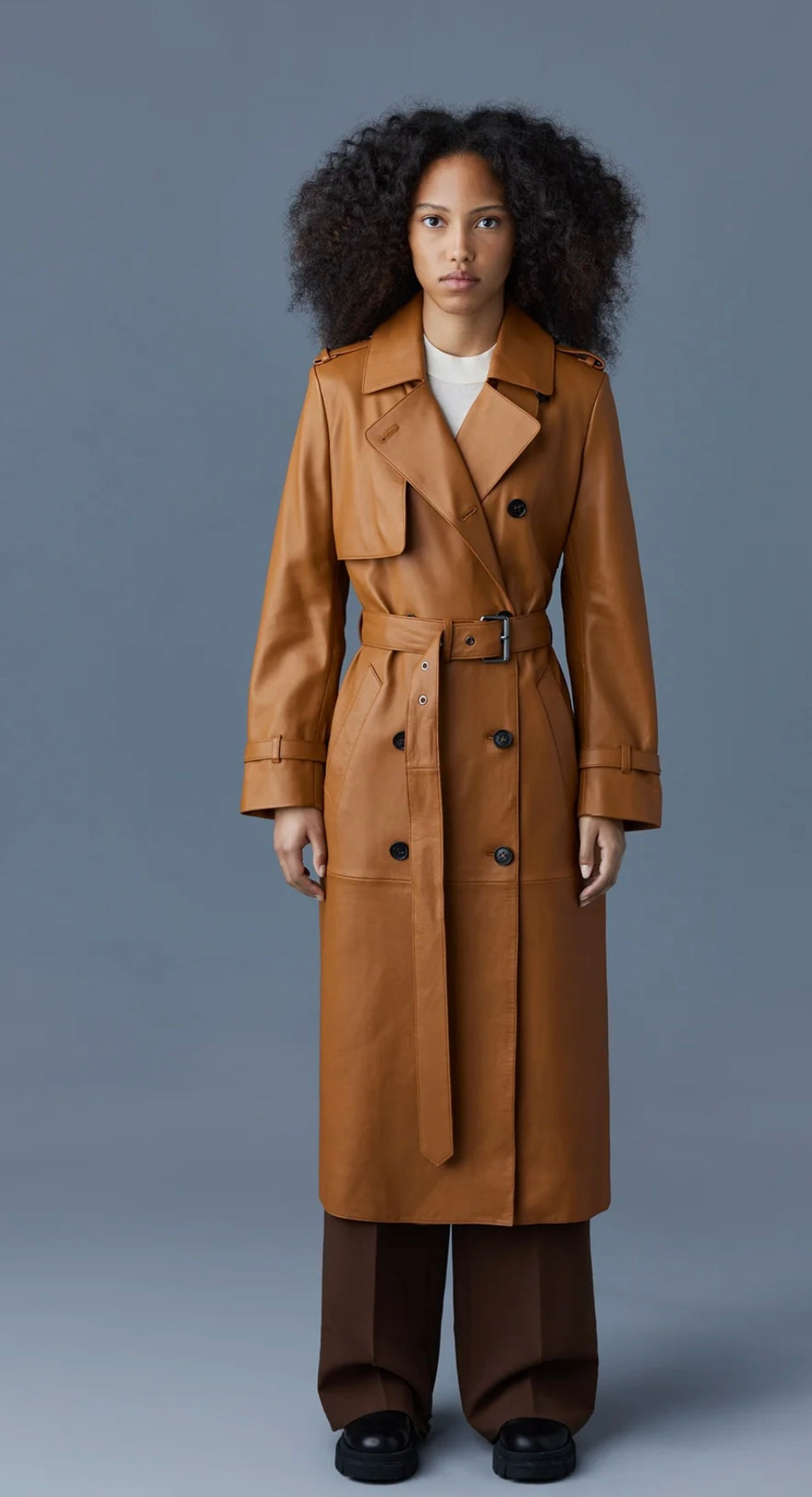 MACKAGE - Gael Leather Trench with Belt