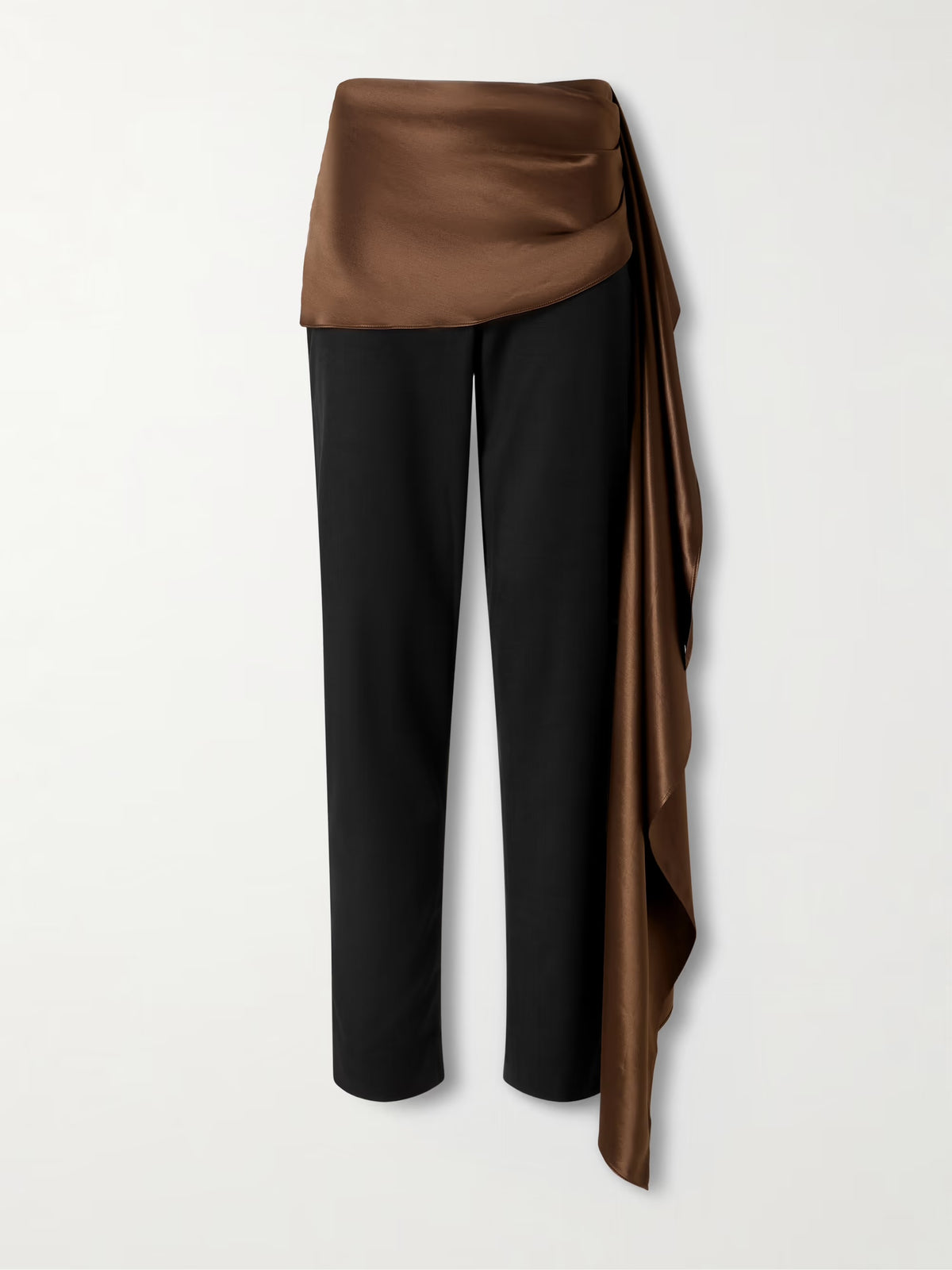 ABADAIA TROUSERS WITH BROWN SATIN SCARF