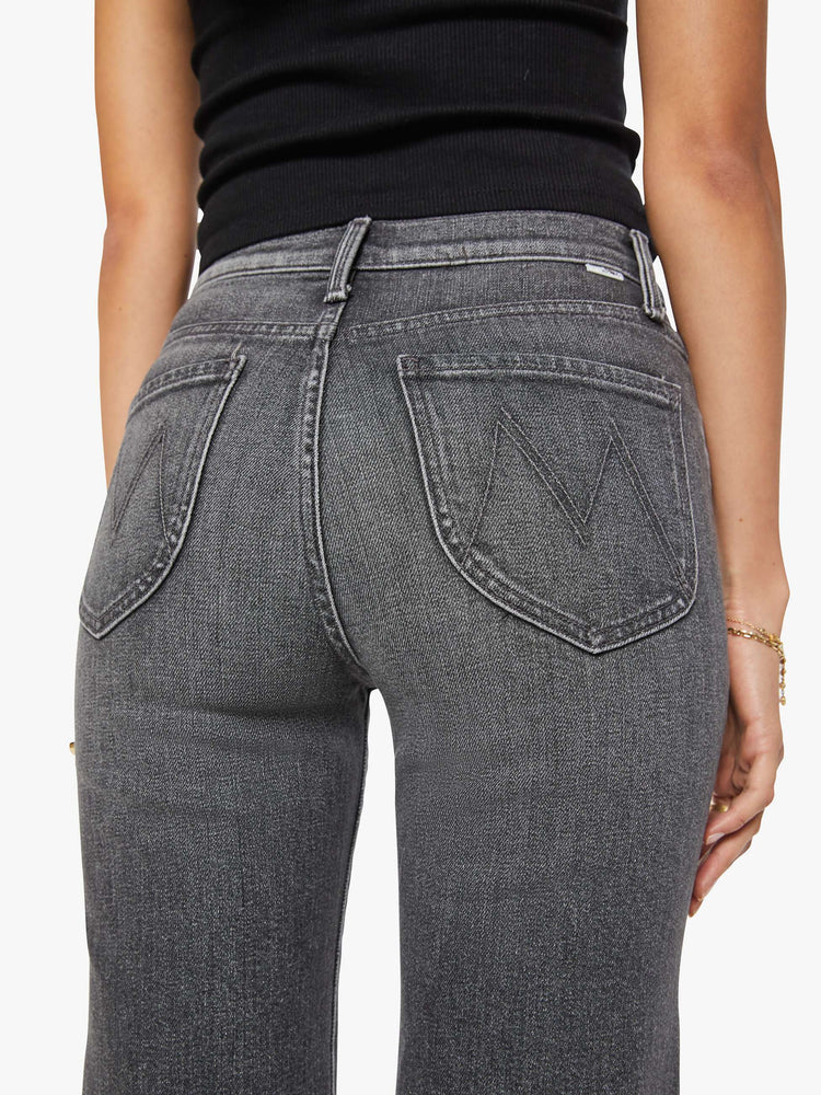 Mother The Rambler Zip Ankle In Dark Grey Wash Jeans