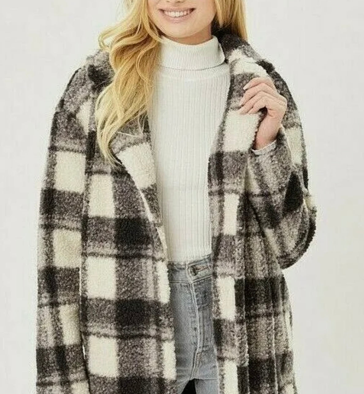 Love Tree - Plaid Sherpa Women’s Mo Lined Jacket