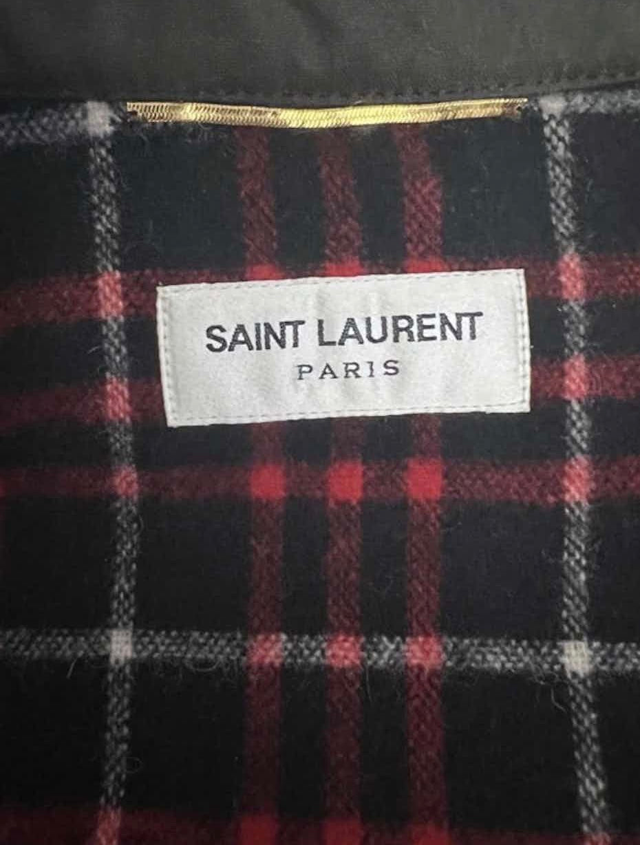 SAINT LAURENT green trench coat