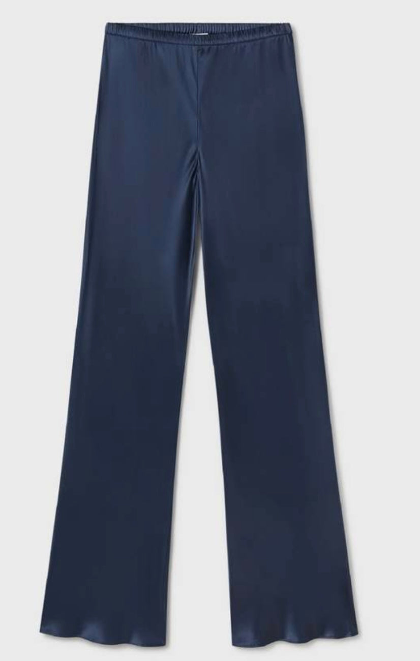 SILK LAUNDRY navy silk pants