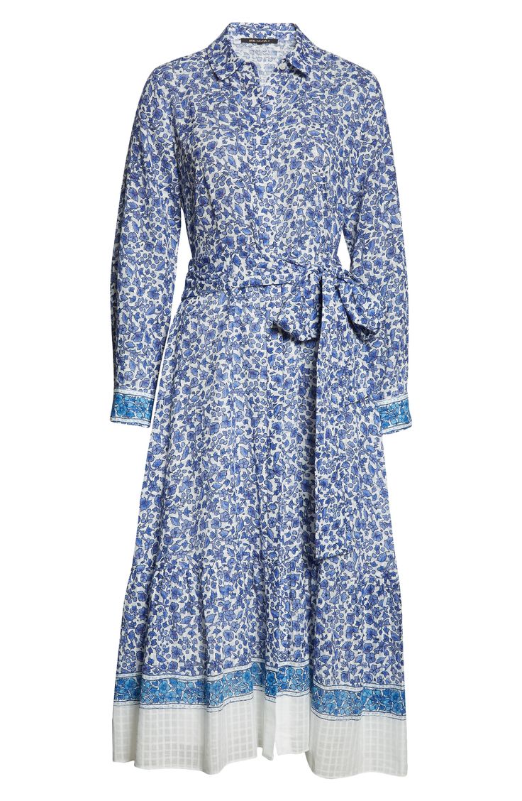 KOBI HALPERIN blue, white wrap dress