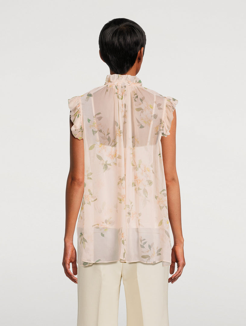 ZIMMERMAN Natura Sleeveless Blouse In Floral Print