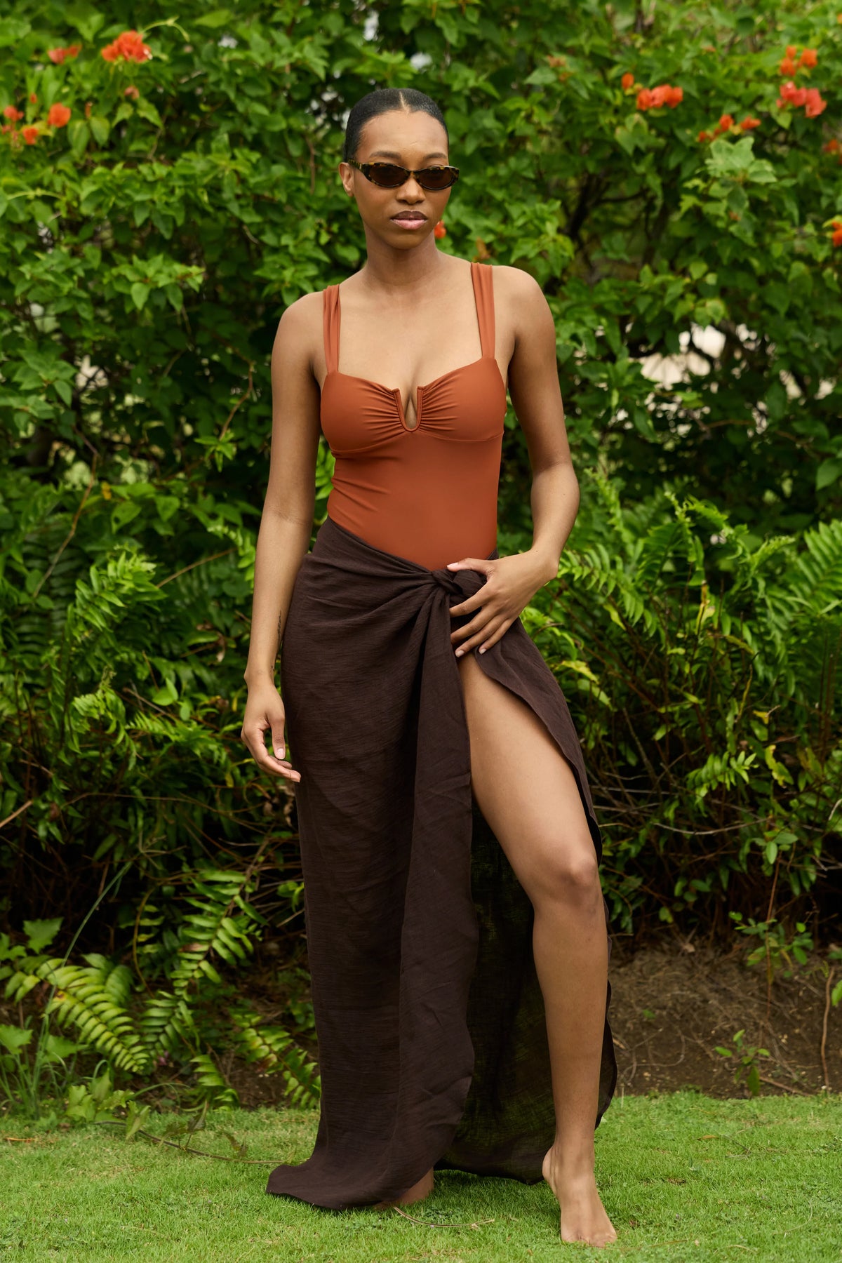NYUD BROWN BROWN SWIMSUIT WRAP