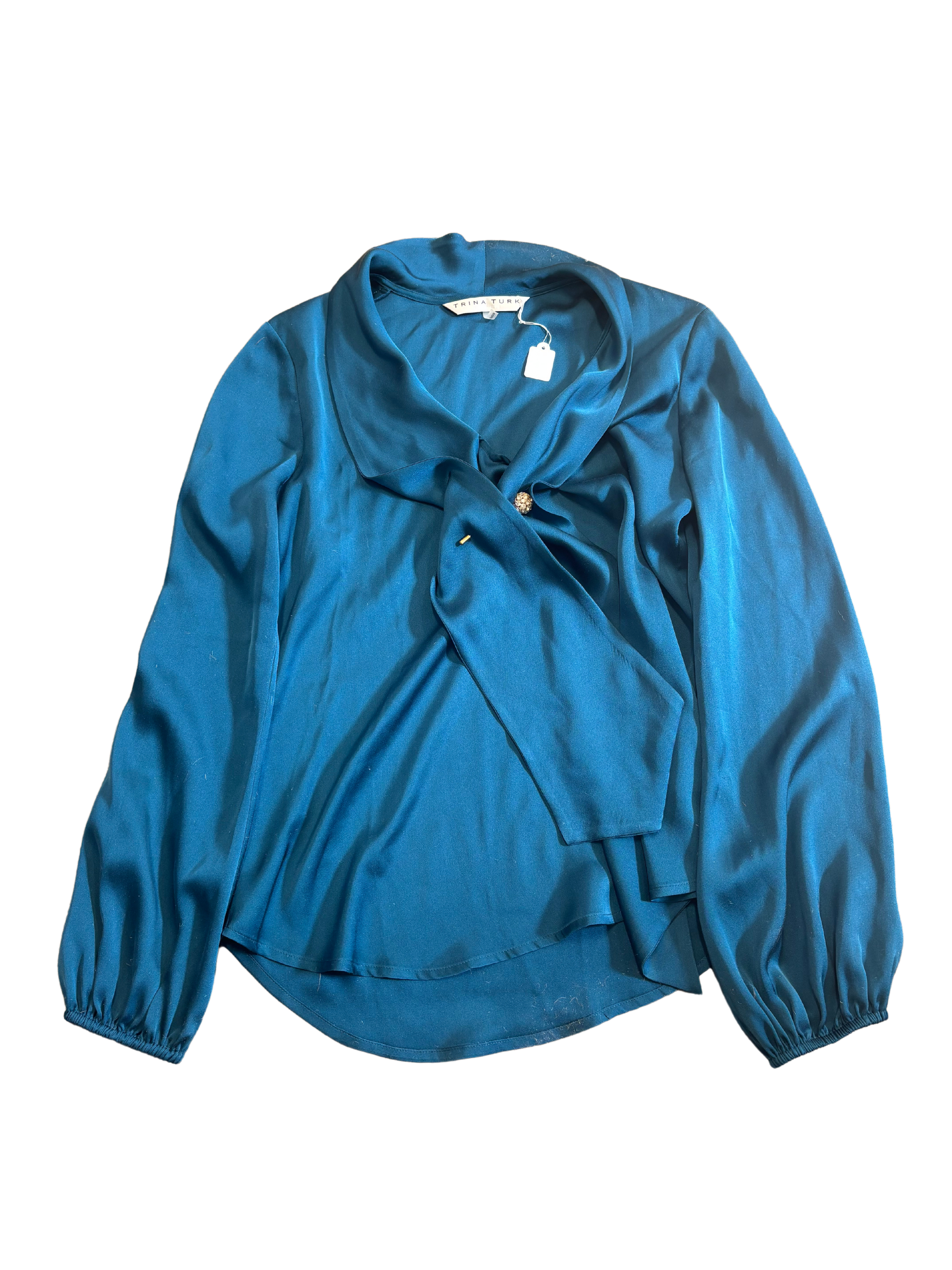 TRINA TURK blue silk blouse