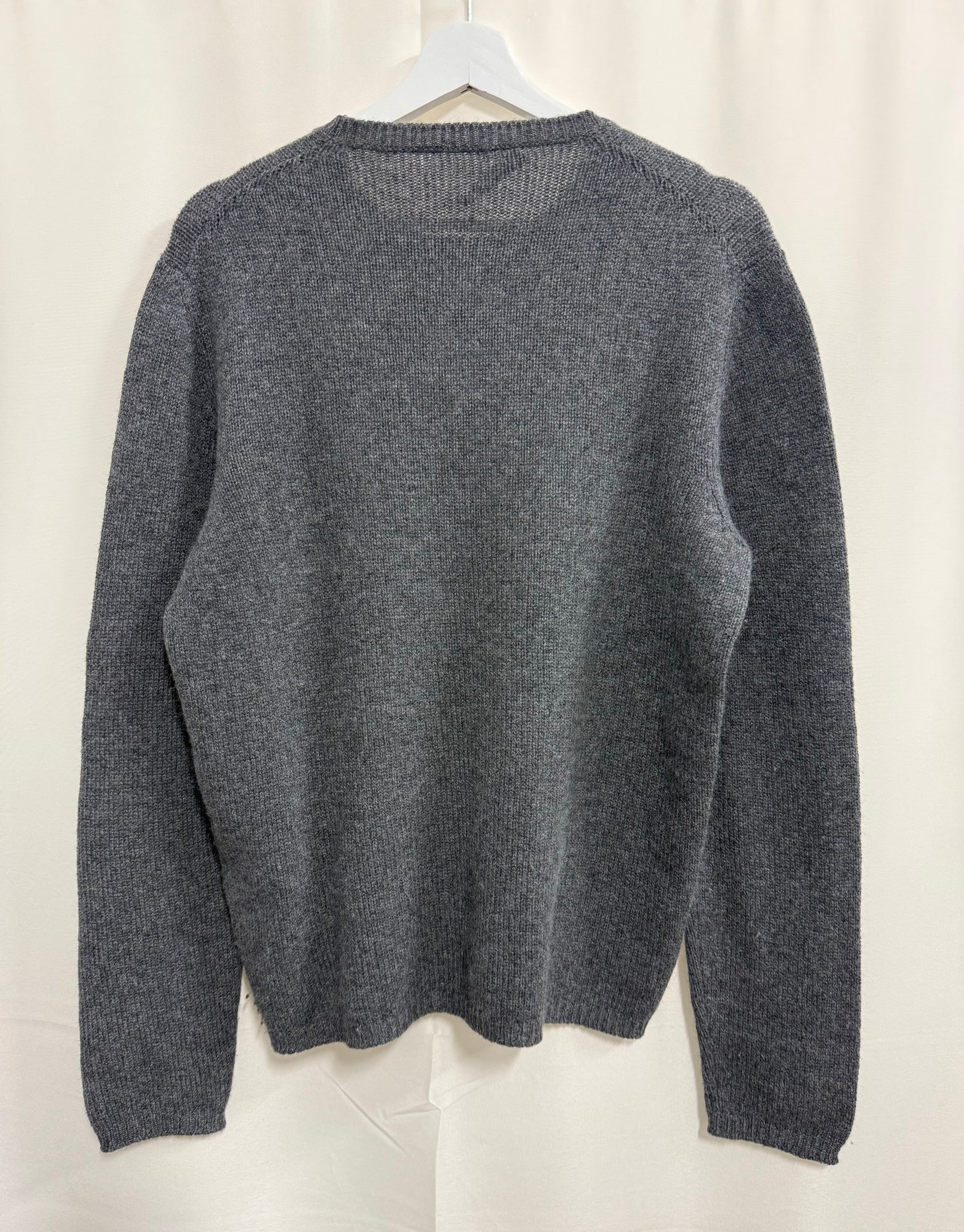 Prada - Men’s Grey 100% cashmere Crewneck Sweater