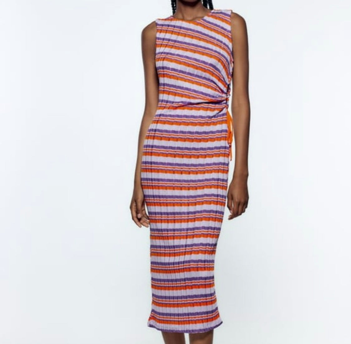 ZARA purple/orange stripe dress