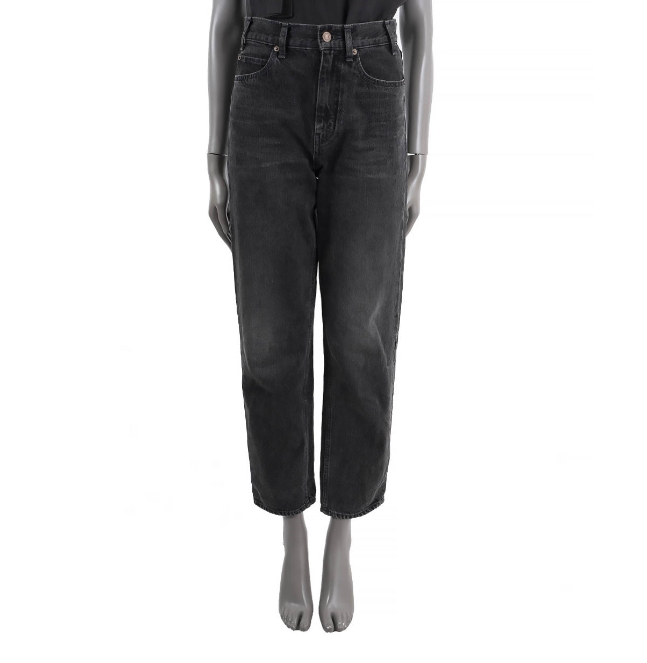 CELINE - Margaret High Waisted Straight-Cut Jeans Vintage Black