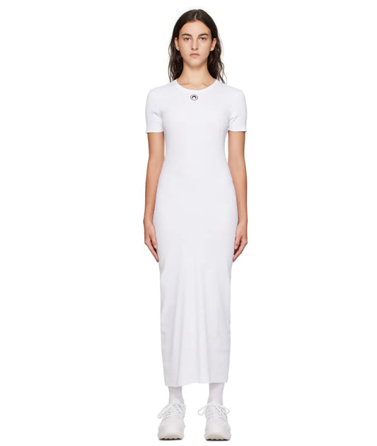 MARINE SERRE 
White Embroidered Maxi Dress - Wh10