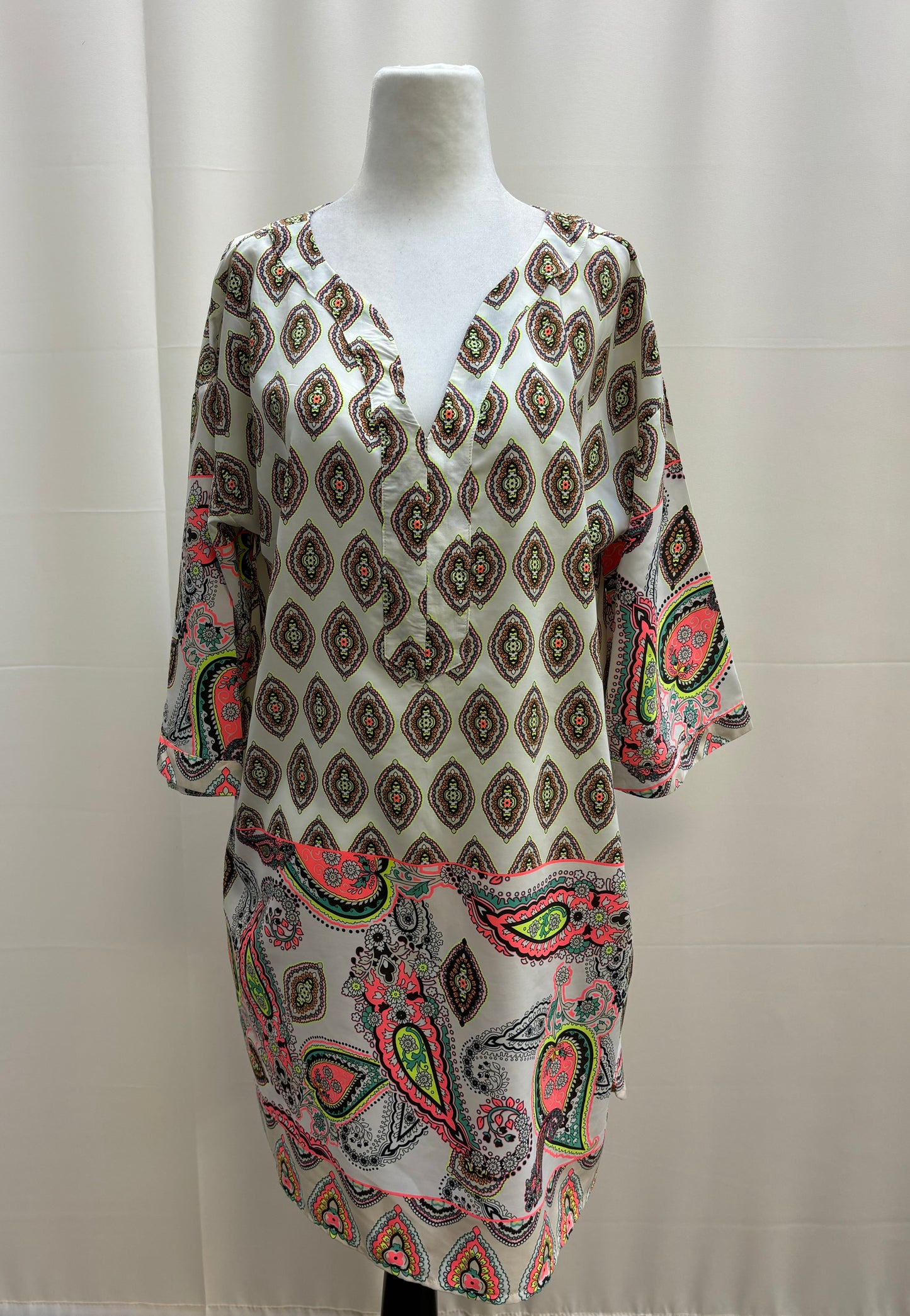 Isle Apparel Neon Paisley Tunic Dress