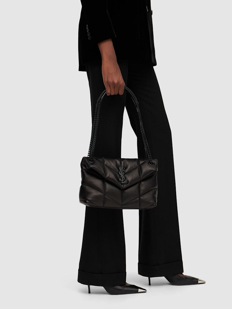 YSL SAINT LAURENT black quilted toy monogram loulou bag