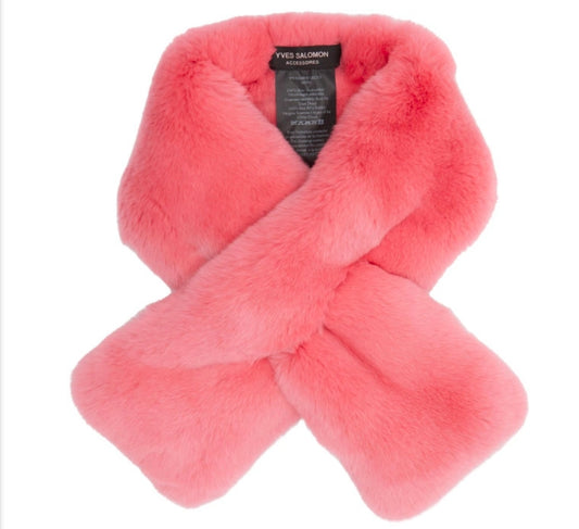 Yves Salomon - Rex Rabbit Pink Fur Scarf