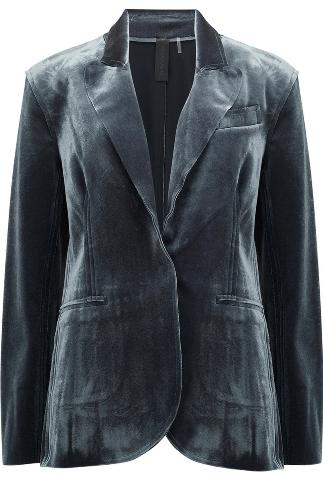 Norma Kamali
Velvet Single-Breasted Jacket, Pewter