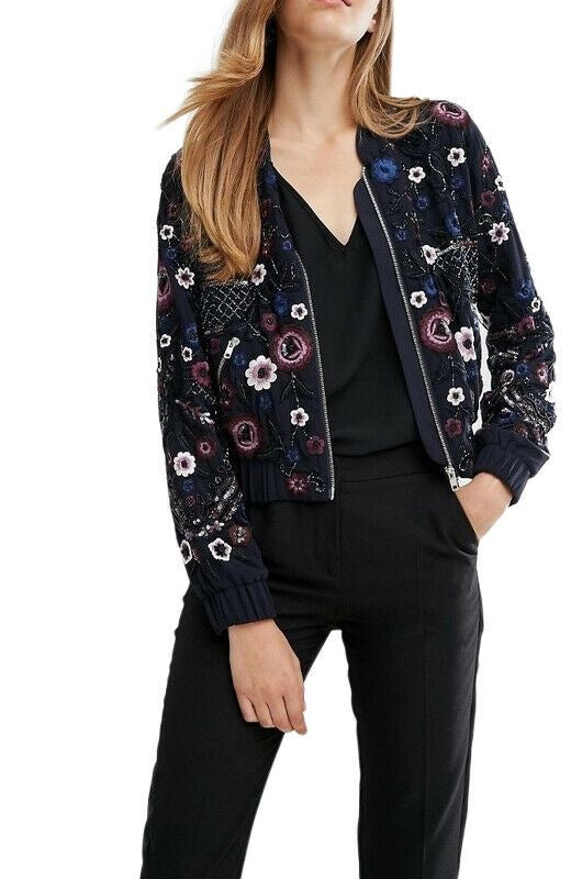 NEEDLE & THREAD beaded bomber