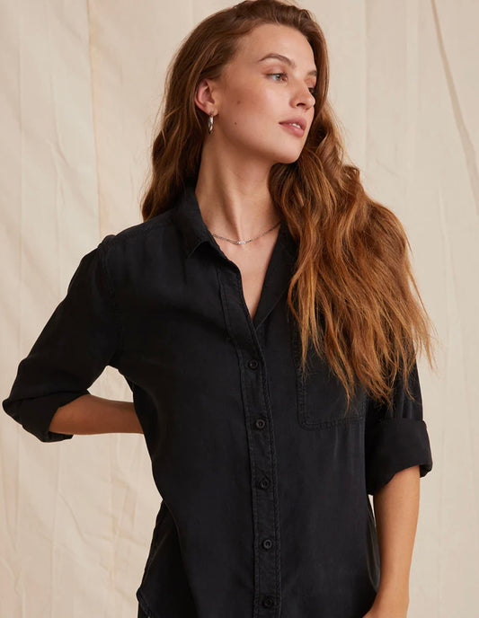 BELLA DAHL - BUTTON-UP SHIRT - BLACK