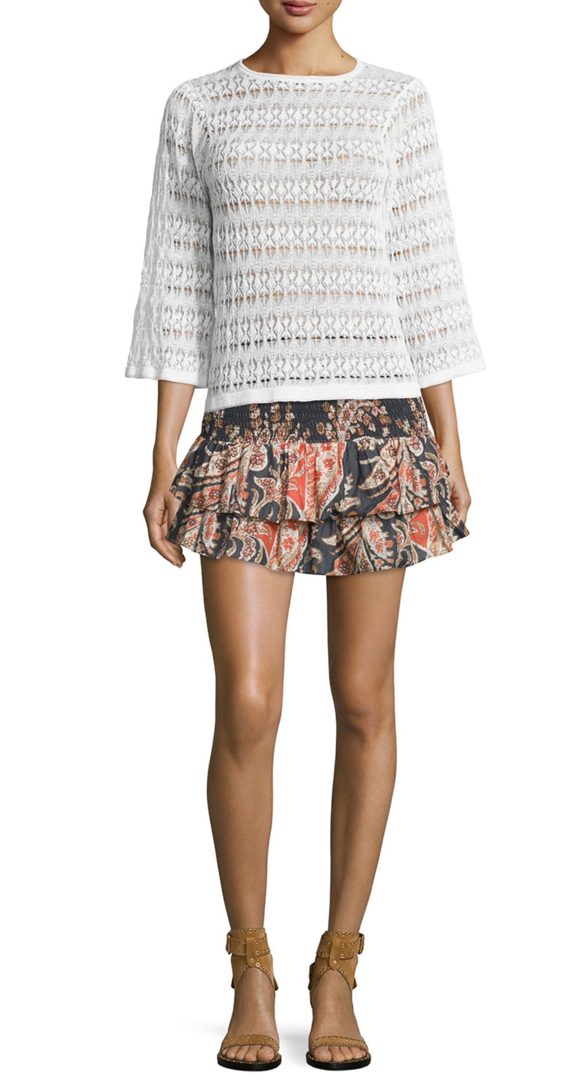 Isabel Marant Etoile - 
Shanon Ruffle-Hem Mini Skirt, Black