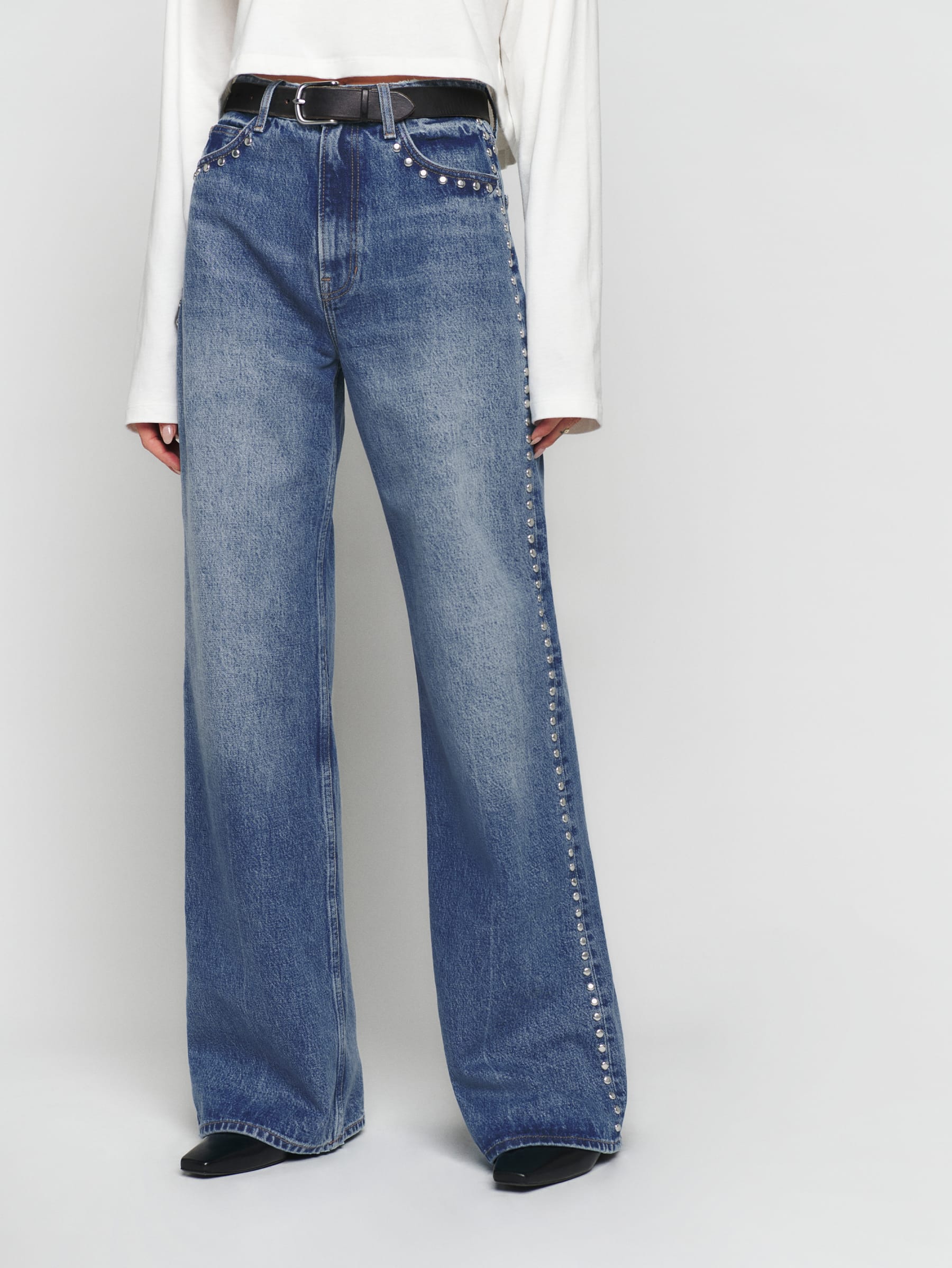 REFORMATION cary high rise slouchy wide leg jeans