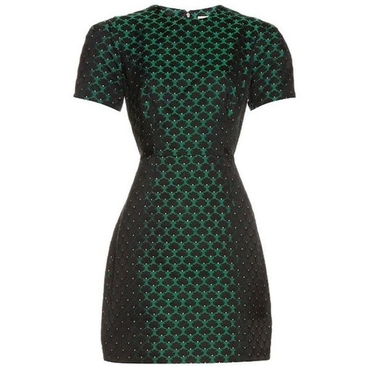 MARY KATRANTZOU emerald green and black mini dress