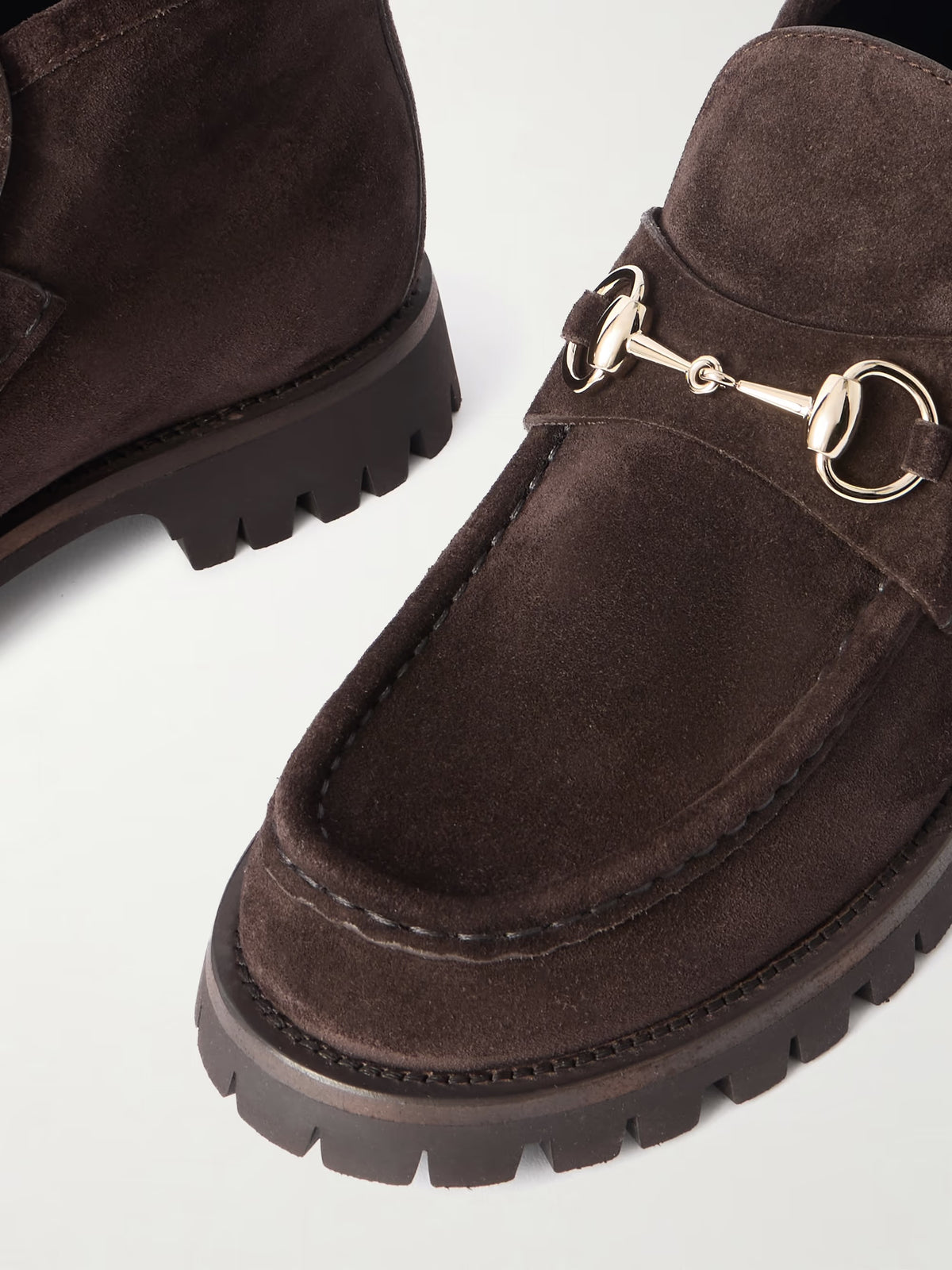 GUCCI horsebit suede ankle boots